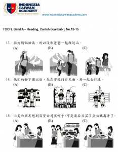 TOCFL Test Band A - Reading Contoh Soal No.13-15