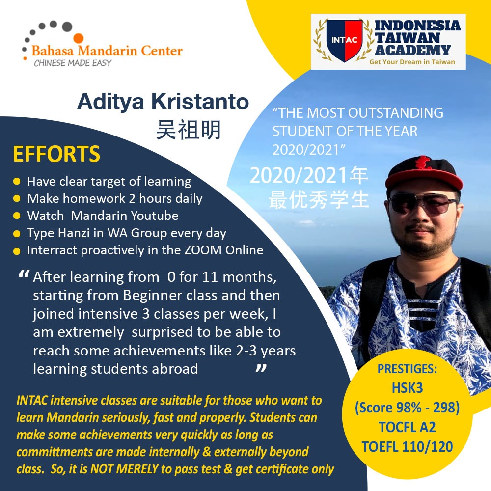 Aditya Penerima Beasiswa Kuliah di Taiwan & China Indonesia Taiwan Academy
