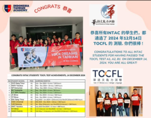 Kursus Intensif Mandarin di INTAC Lulus TOCFL Test